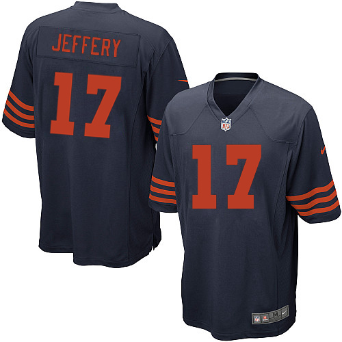 Men's Game Alshon Jeffery Nike Jersey Navy Blue Alternate - #17 1940s Throwback NFL Chicago Bears